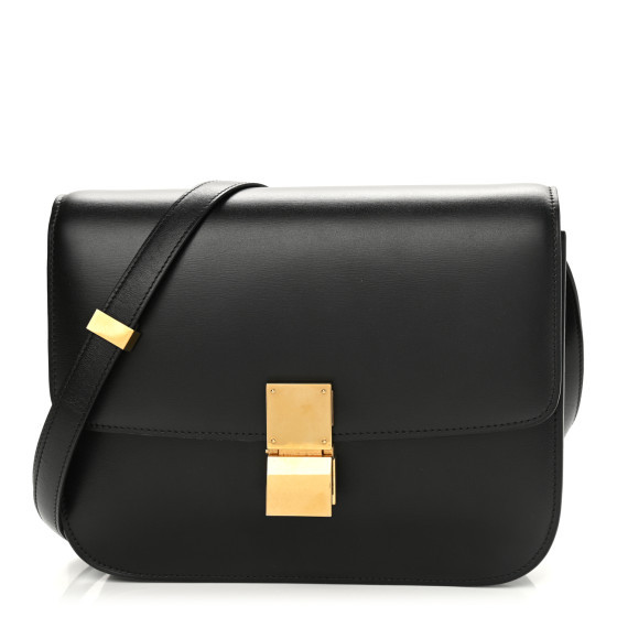 CELINE Box Medium Classic Box Flap Bag Black | FASHIONPHILE (US)