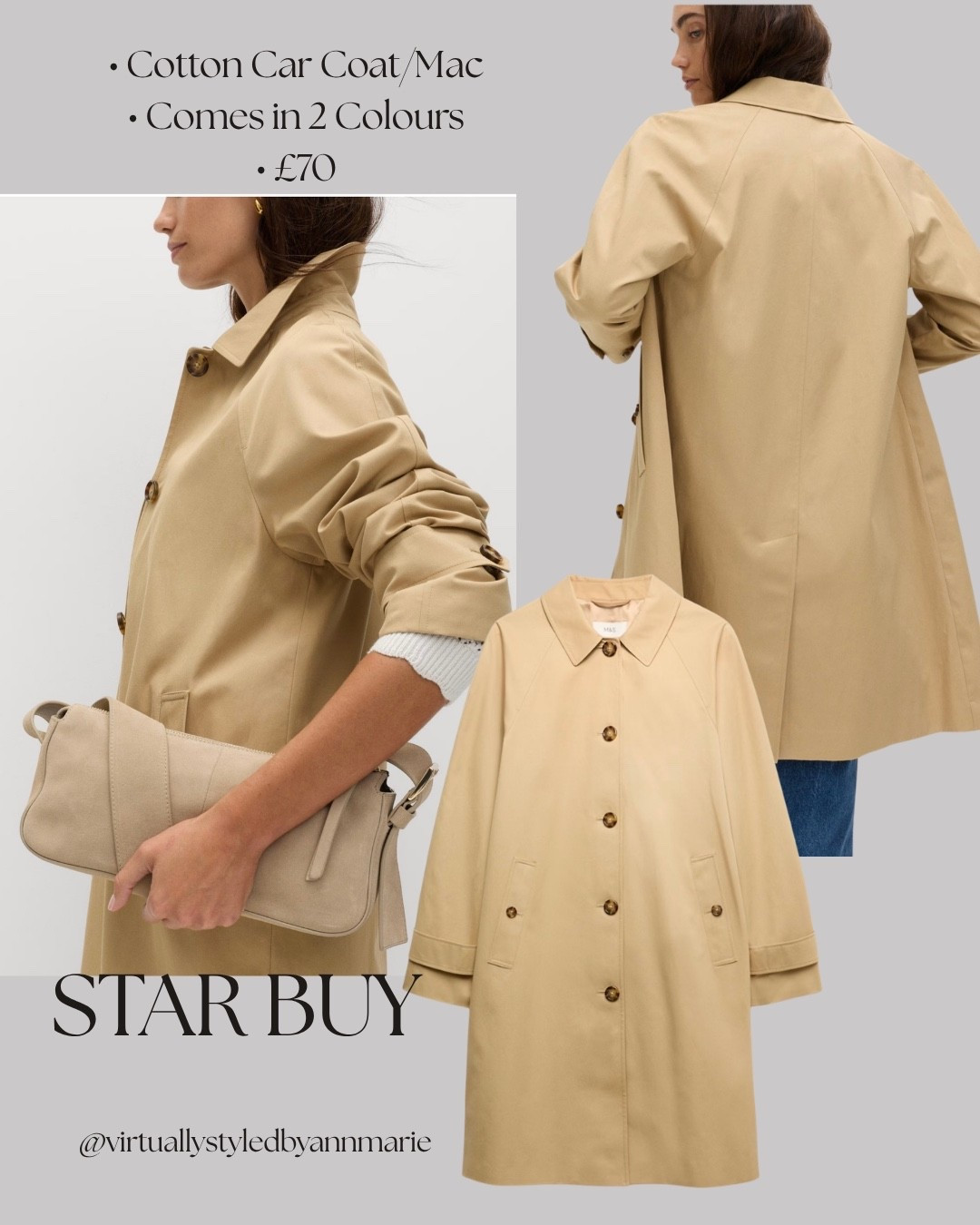 Cotton car coat/mac