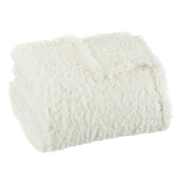 Mainstays Extra Plush Lightweight Sherpa Throw Blanket, 50" X 60", Cream - Walmart.com | Walmart (US)