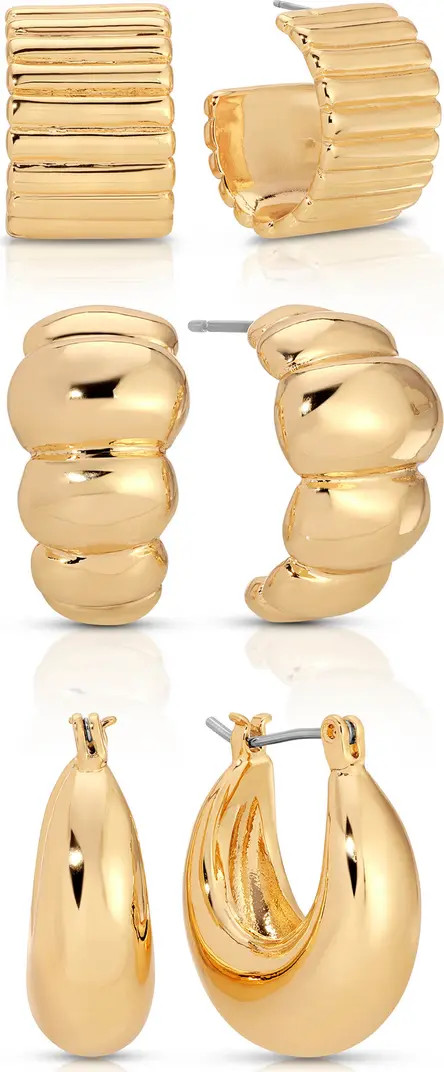 Golden Age Set of 3 Huggie Hoop Earrings | Nordstrom