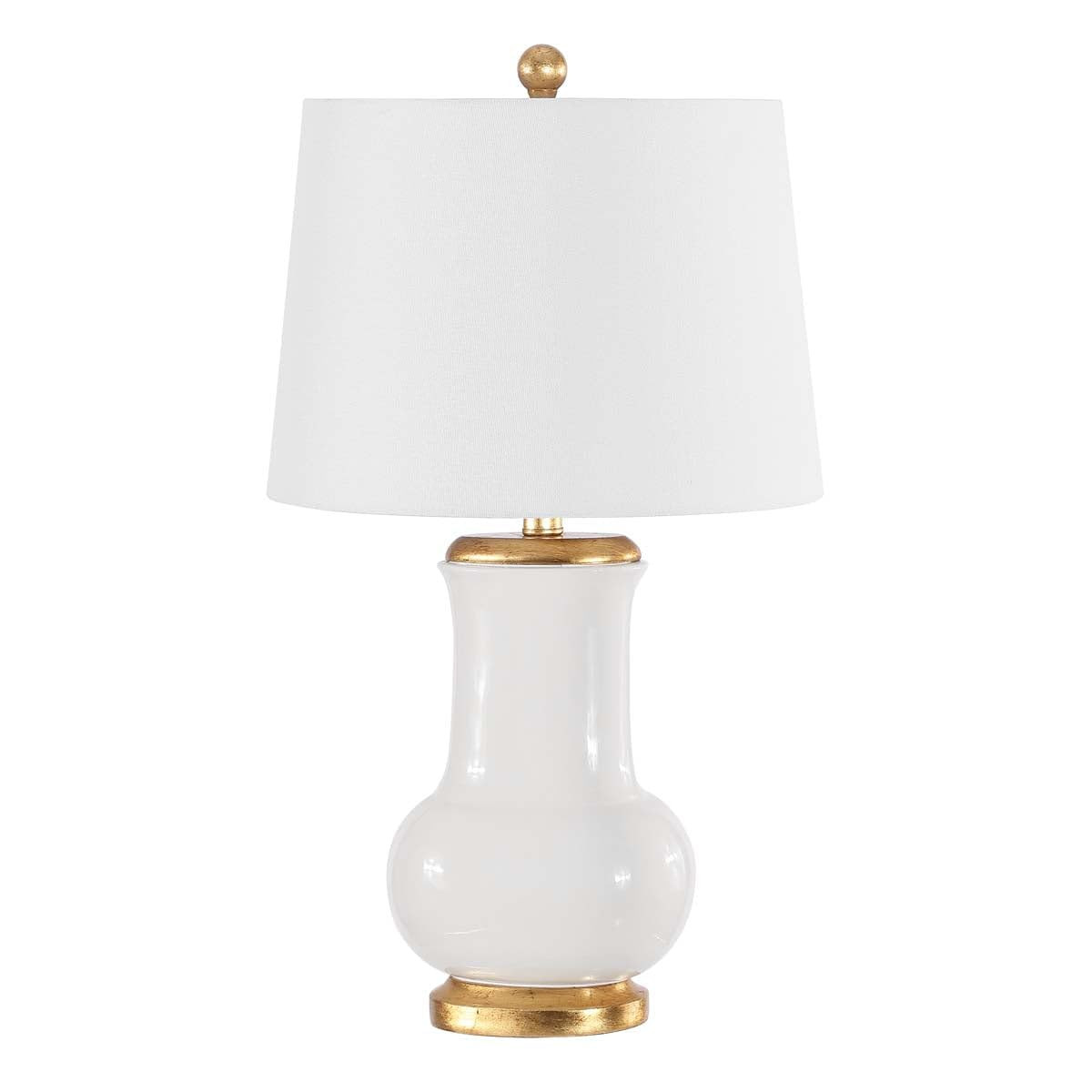 SAFAVIEH Lighting Collection Emberson Ivory/Gold 24-inch Table Lamp | Amazon (US)