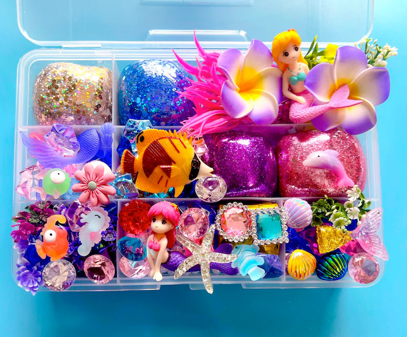 Mermaid Play Dough Kit, Play Dough Kit, Playdoh Kit, Toddler Present,babies Gift,sensory Kit,kids... | Etsy (US)