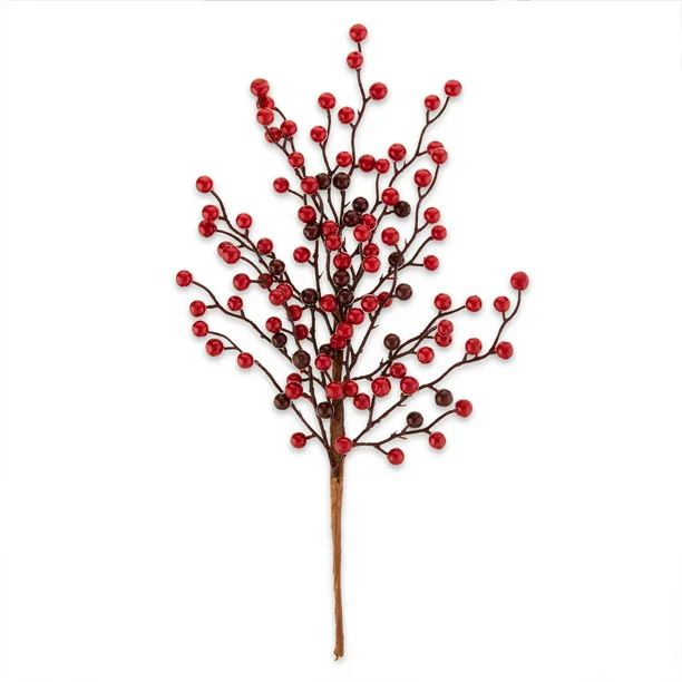 Holiday Time Red Berry Christmas Pick, 16 Inch | Walmart (US)