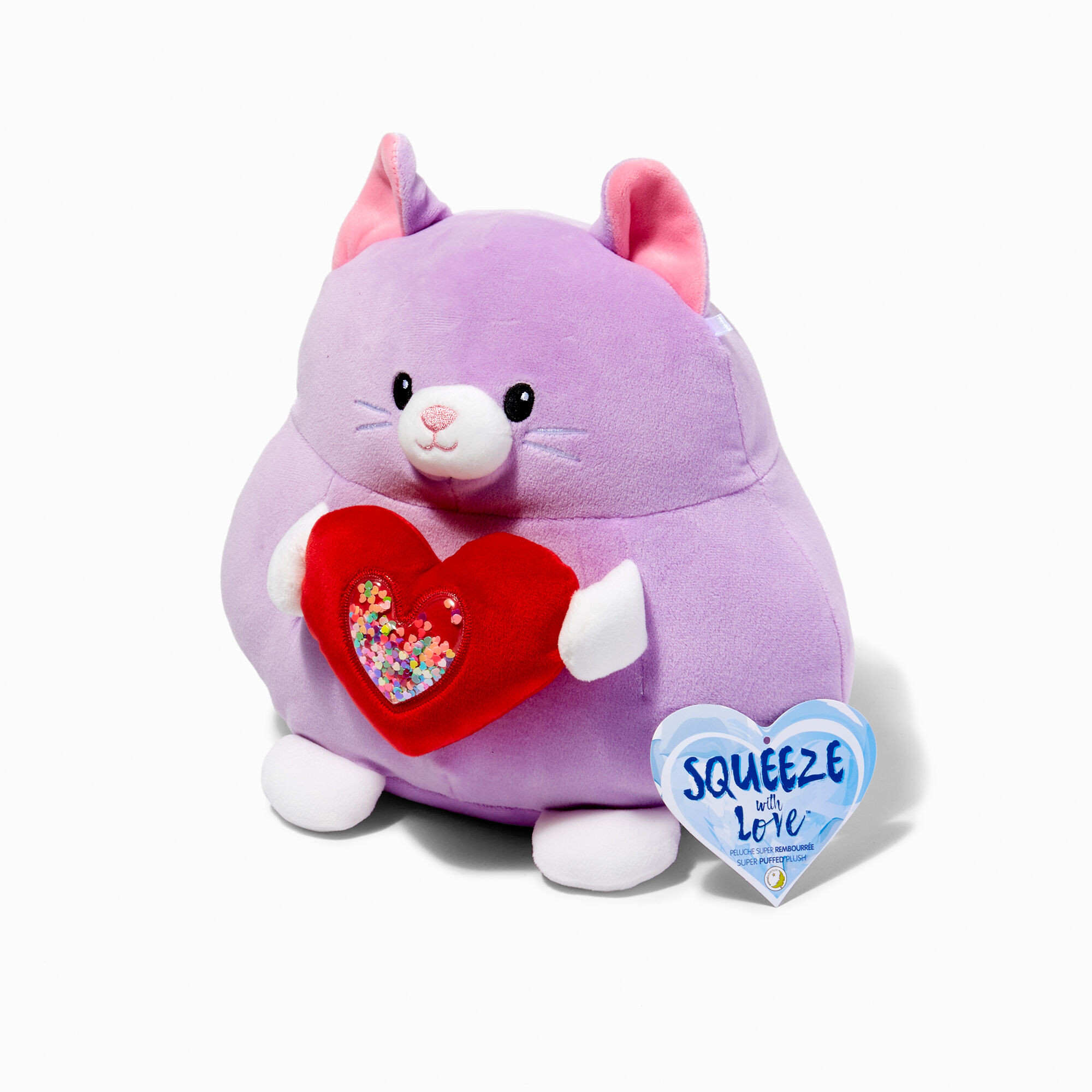 Squeeze With Love™ 10'' Valentine's Day Cat Plush Toy | Claire's (US)