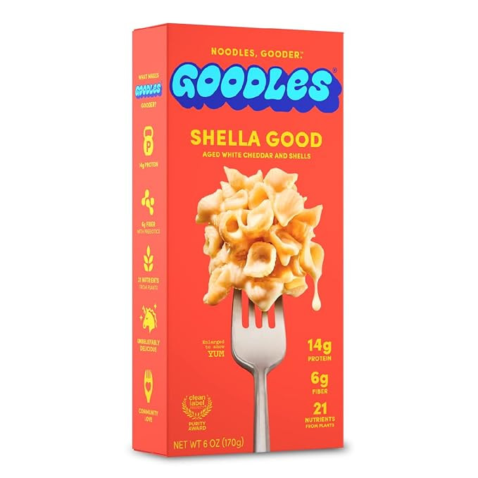 Goodles Shella Good Aged White Cheddar and Shells Pasta - Nutrient Packed with Real Cheese, Fiber... | Amazon (US)