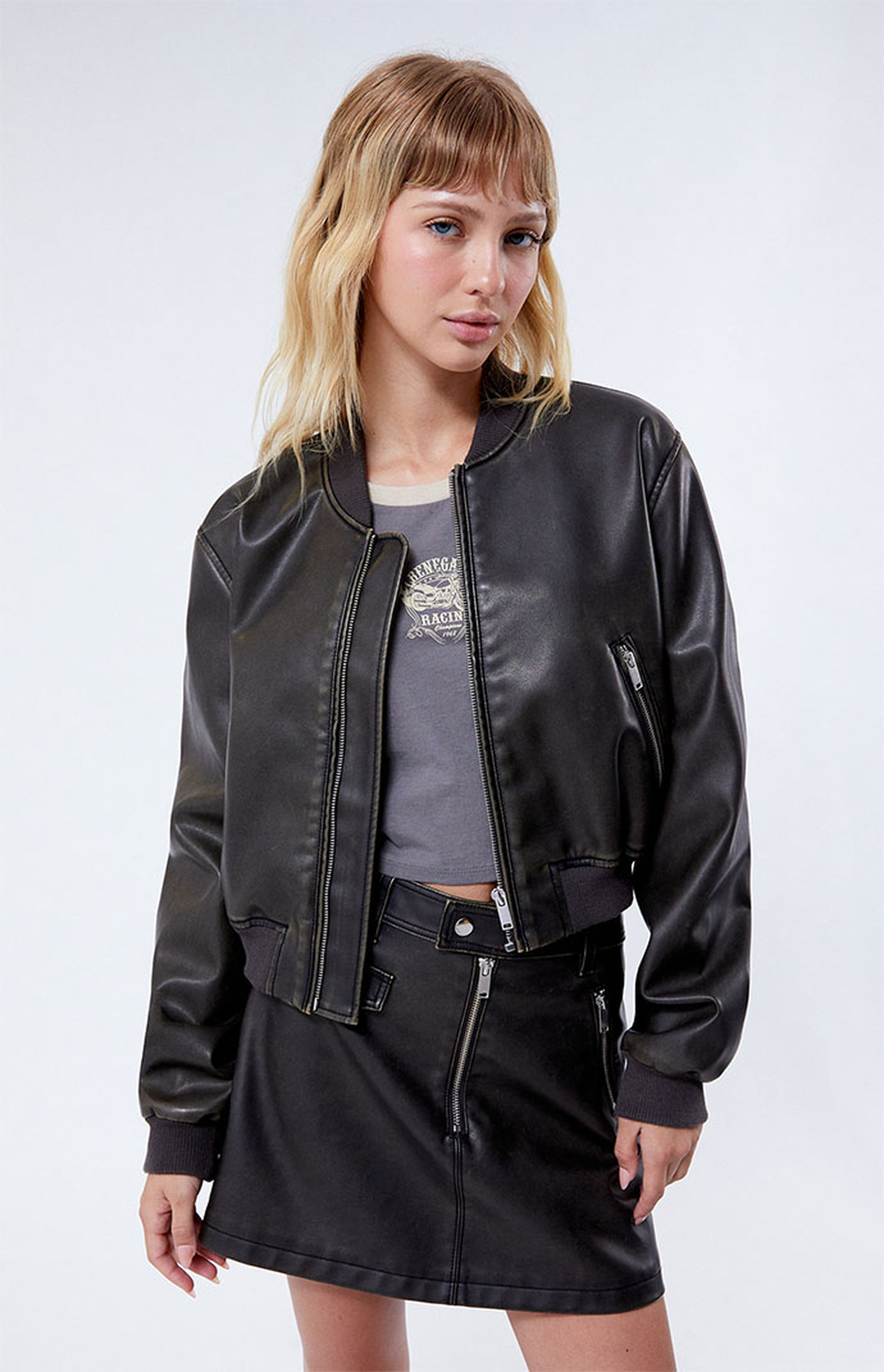 Kendall & Kylie Faux Leather Cropped Jacket | PacSun | PacSun