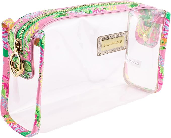 Lilly Pulitzer Clear Zipper Pouch, Cute Pencil Case for Adults, Travel Toiletry Bag, Small Pouch ... | Amazon (US)