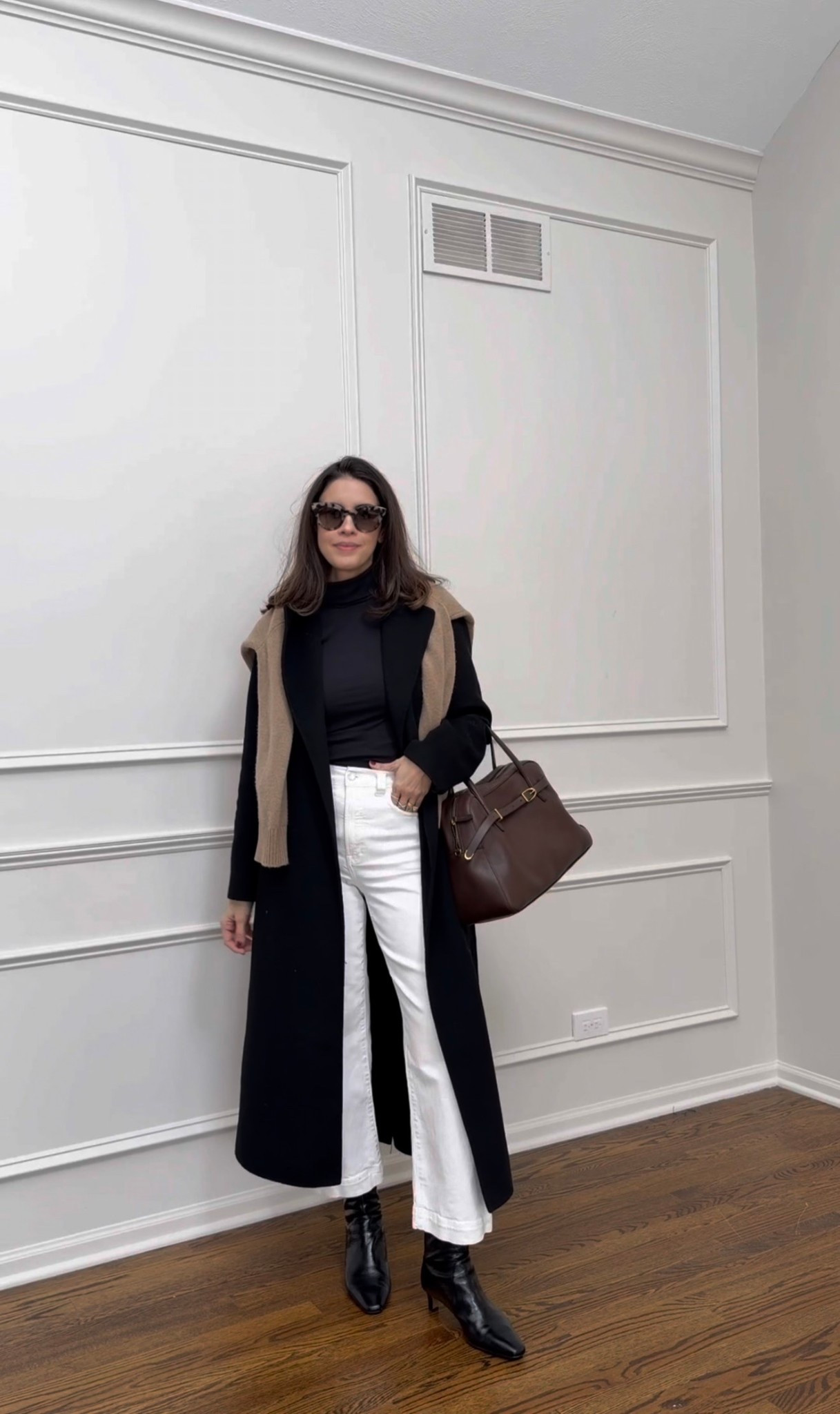 Winter white jeans outfits with black kitten heel booties
The black ribbed top is such a great base! Soft and stretchy- I did a size medium 
Sweater size small
Jeans TTS
Coat small

#LTKmomlife #LTKWorkwear #LTKSeasonal