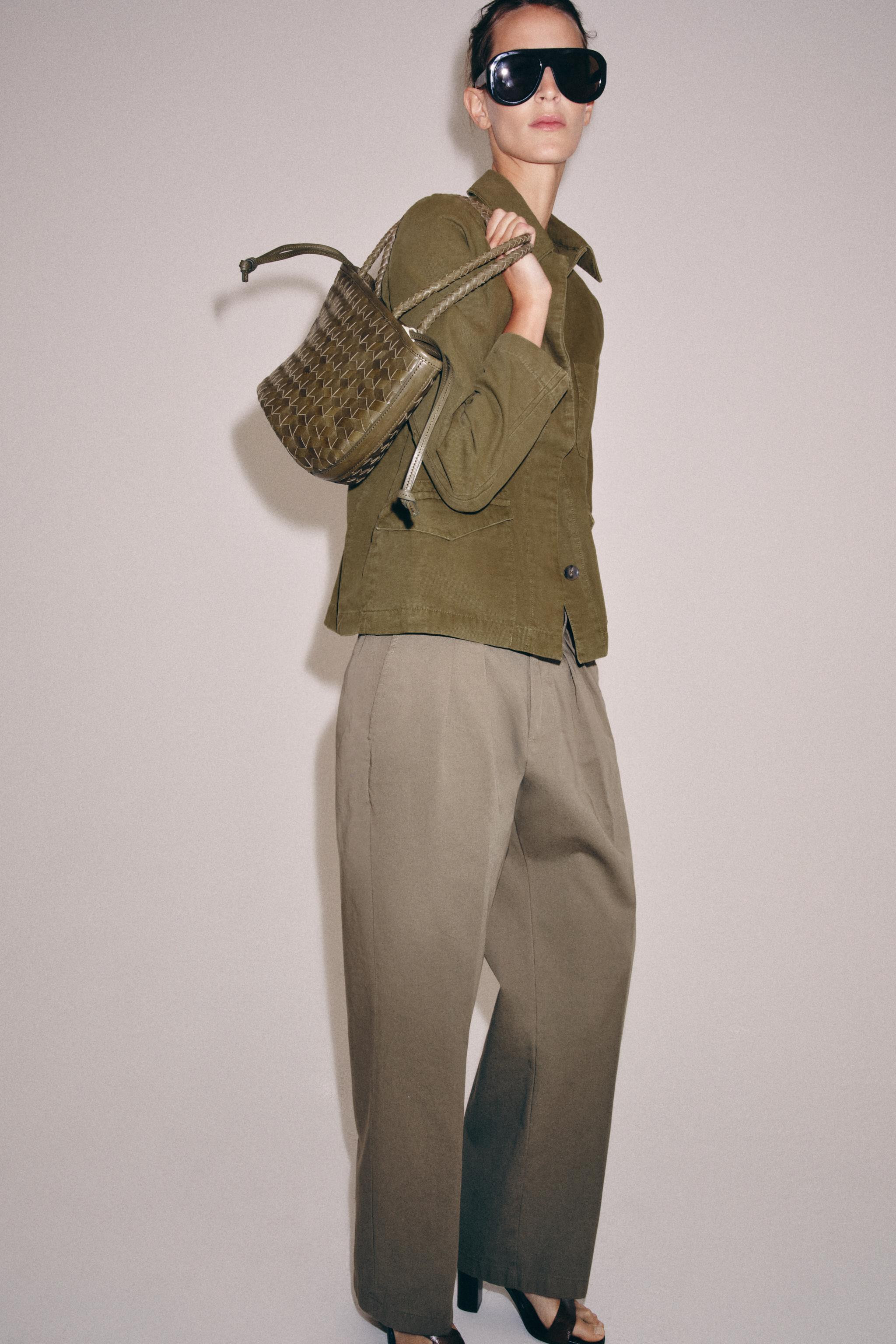 WOVEN LEATHER BAG | Zara US