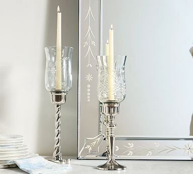 LoveShackFancy Etched Glass Candle Holder | Pottery Barn (US)