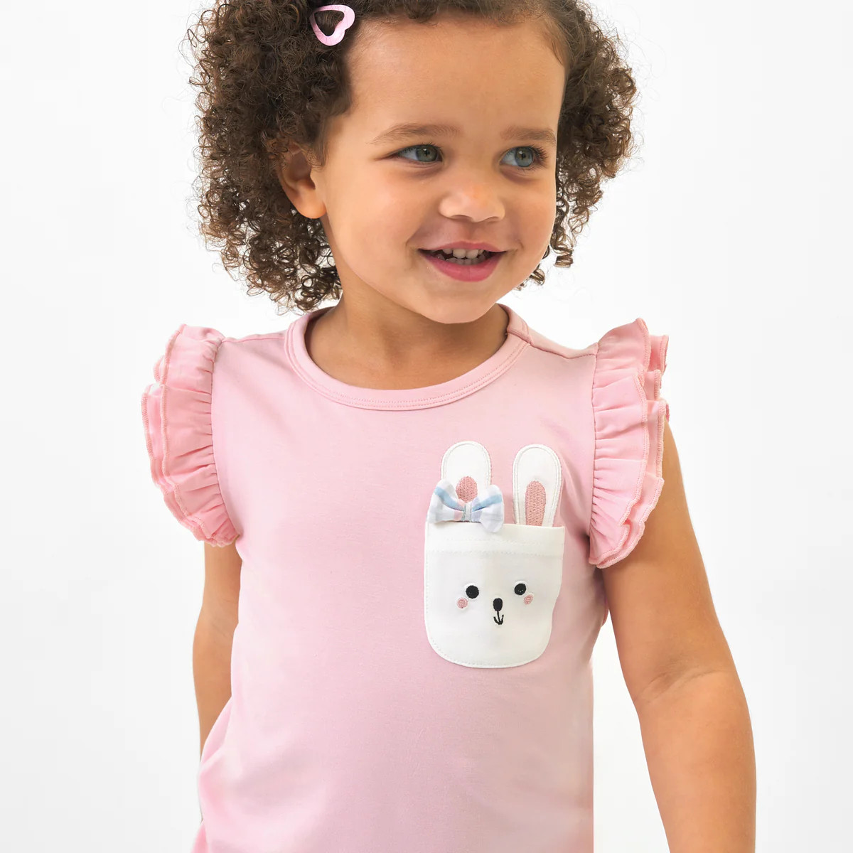 Pink Blossom Flutter Pocket Tee | Little Sleepies