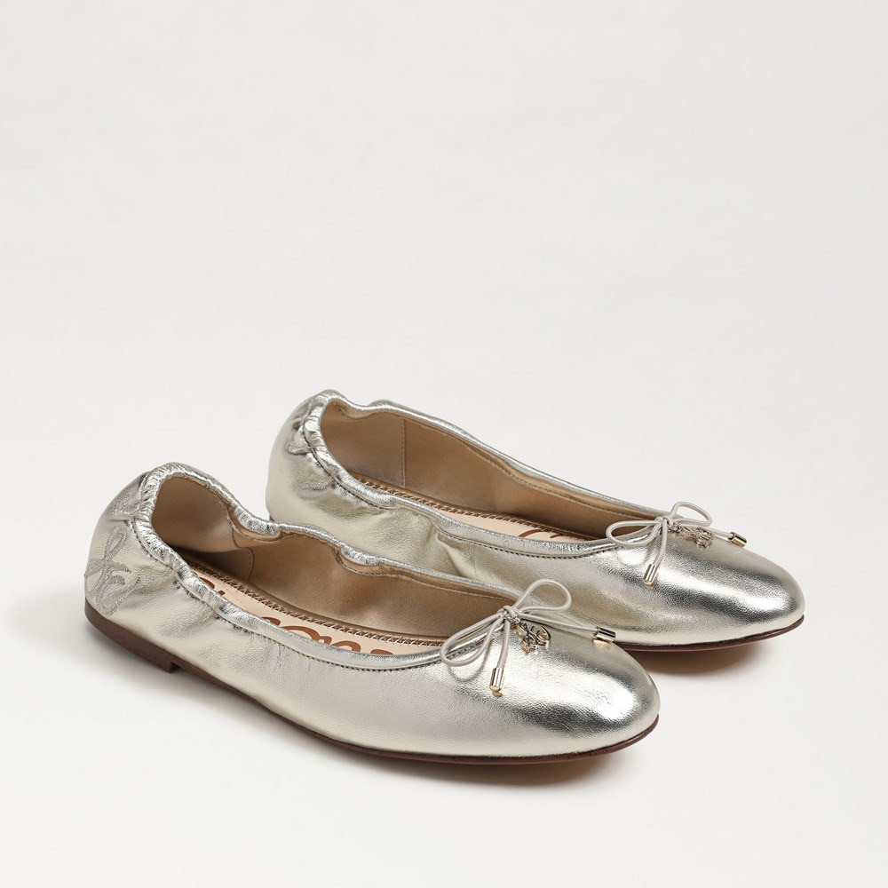Sam Edelman Felicia Ballet Flat Amber Gold Leather 8.5 | Sam Edelman CA