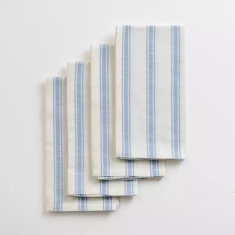 New! Chambray Wide Striped Napkins, Set of 4 | Kirkland's Home