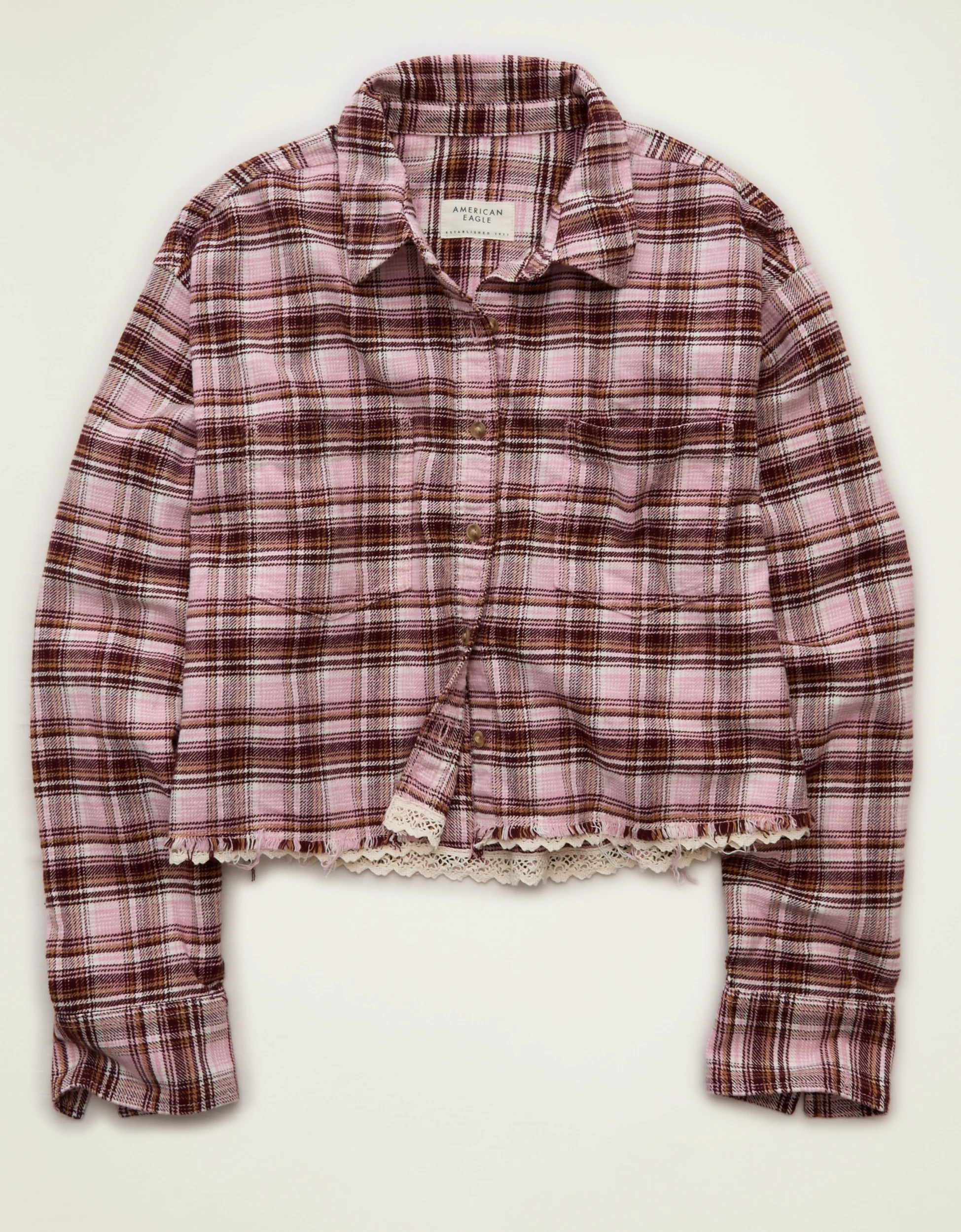 AE Cropped Button-Up Shirt | American Eagle Outfitters (US & CA)