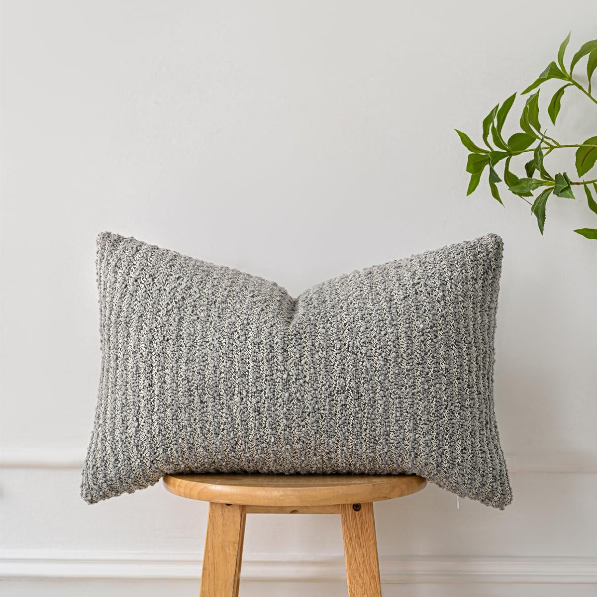 Sanmetex Lumbar Pillow Covers 12x20 Inches, Textured Boucle Decorative Rectangle Pillowscase, Str... | Amazon (US)