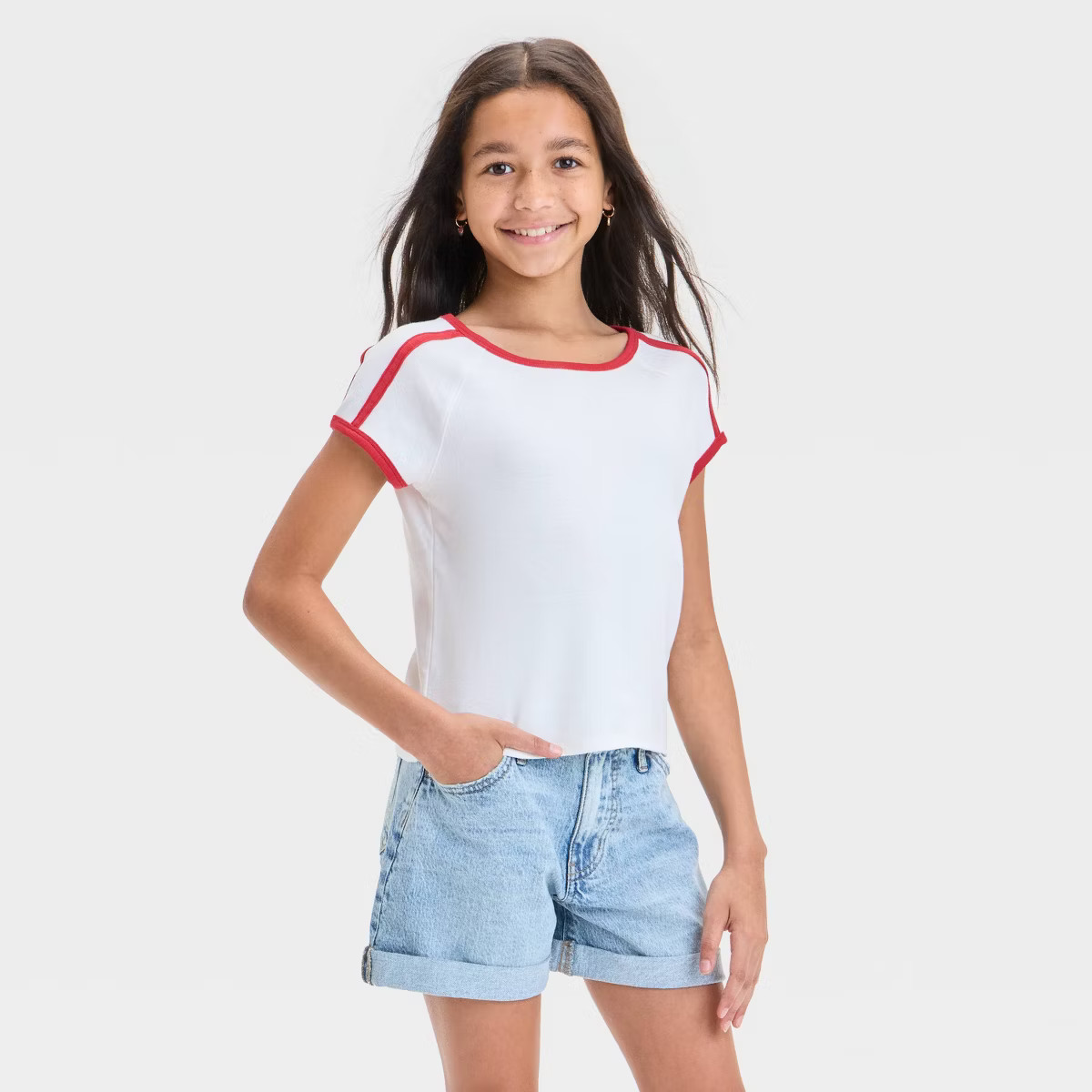Girls' Short Sleeve Ringer T-Shirt - art class™ | Target