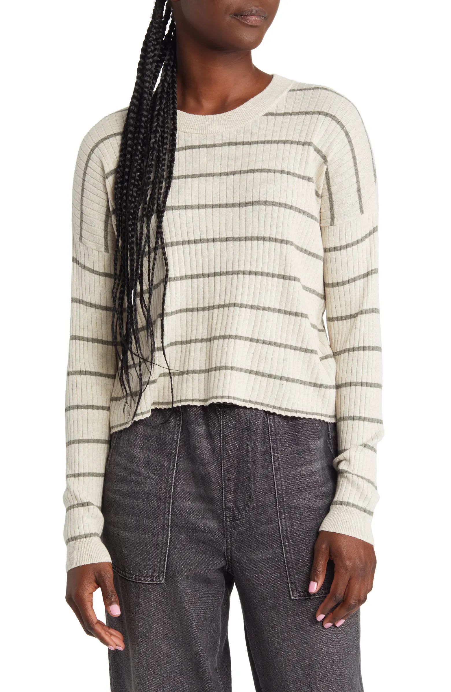 Madewell No Strings Attached Stripe Crewneck Sweater | Nordstrom | Nordstrom