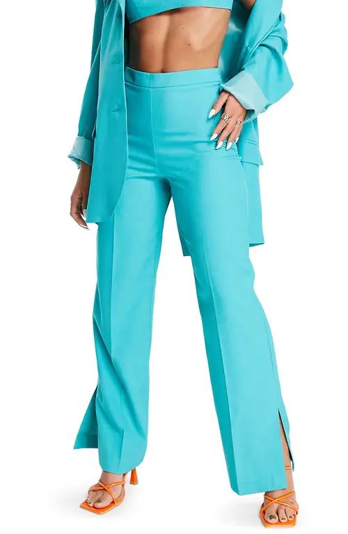 Topshop Clean Tailored Trousers in Turquoise at Nordstrom, Size 10 Us | Nordstrom