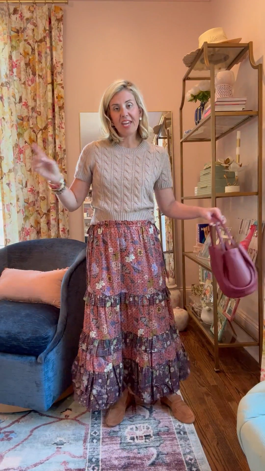 Cashmere tee and this gorgeous skirt!!
Top & skirt - xs
Loafers  - 7.5 (sized 1/2 down)

CODES:
Marie Oliver - CATHERINE15
Allie + Bess - Catherine20

#LTKdayinmylife #LTKootd #LTKmomlife