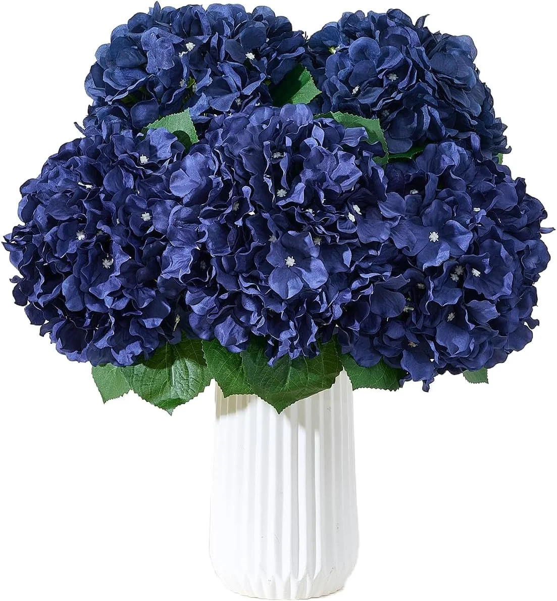 8Pcs Navy Blue Fake Flowers Silk Hydrangea Artificial Flowers Bouquets Faux Hydrangea Stems for H... | Walmart (US)