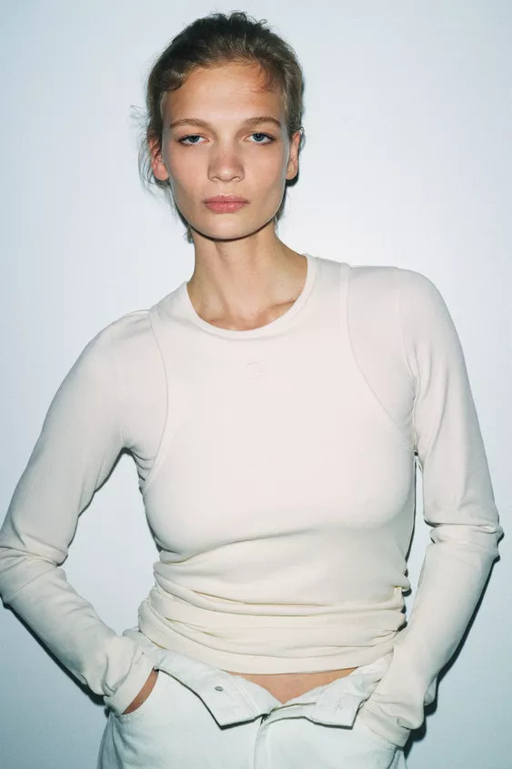 DOUBLE EMBROIDERED T-SHIRT | Zara UK