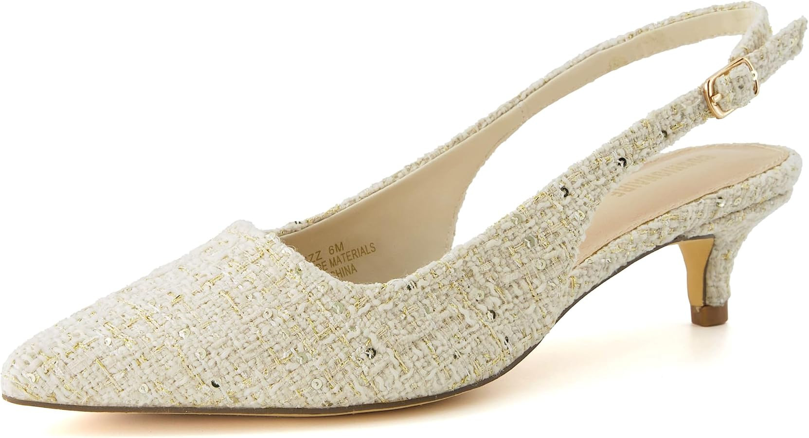 CUSHIONAIRE Women's Boss Kitten Heel Sling Back Dress Shoe +Memory Foam, Wide Widths Available | Amazon (US)