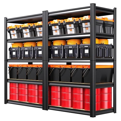 AOAORGG Set of 2 Garage Shelving Heavy Duty Storage Shelves, Adjustable Metal Shelving Unit, Utility Garage Organizer Shelf for Basement, Pantry, Kitchen, Warehouse,13.8" D x 31.5" W x 71.2" H | Amazon (US)