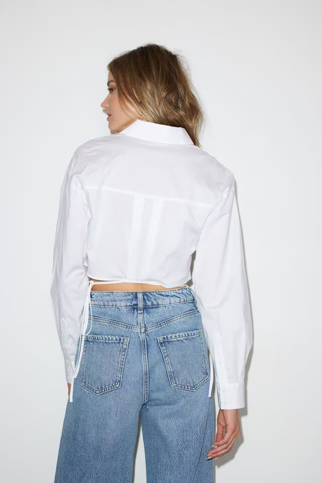 Poplin Cropped Top | Dynamite Clothing