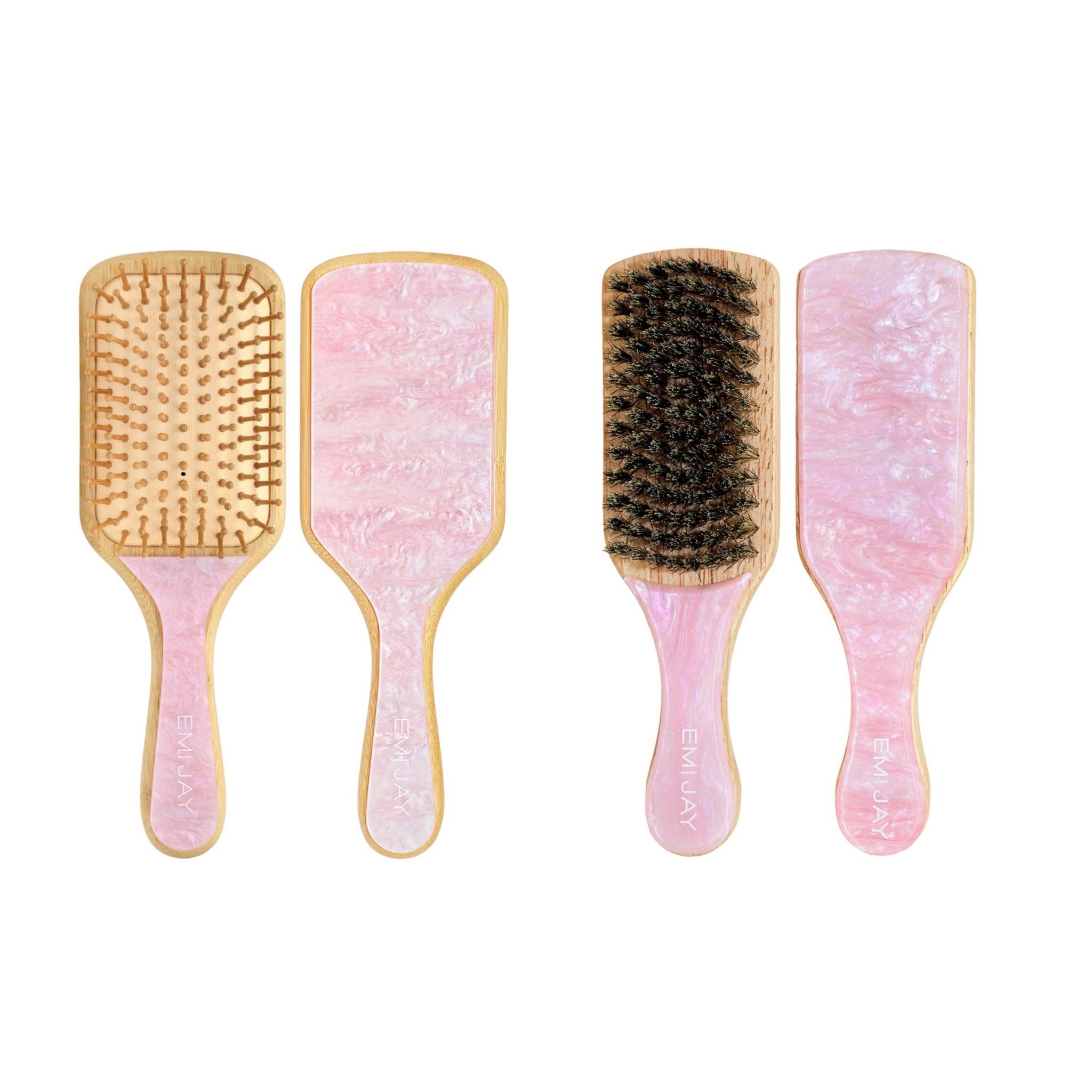My favorite hair brushed right now!

The EMI Jay Bamboo Paddle Hair Brush takes the #1 spot for me! The benefits for your hair when using a Bamboo brush is what sold me on it to begin with! 
Benefits:
1. Reduce Frizz + Static
2. Distributes natural oils for shinier hair
3. Stimulates your scalp = better circulation 
4. Gentle on tangles - less breakage 
5. Eco-friendly 

The EMI Jay Mini Boar Bristle Hair Brush is my favorite brush for any slick back hairstyles! The bristles slick back my hair so smoothly and the brush is easy to hold!

Such great benefits with both brushes! 💗 

#LTKFindsUnder100 #LTKBeauty