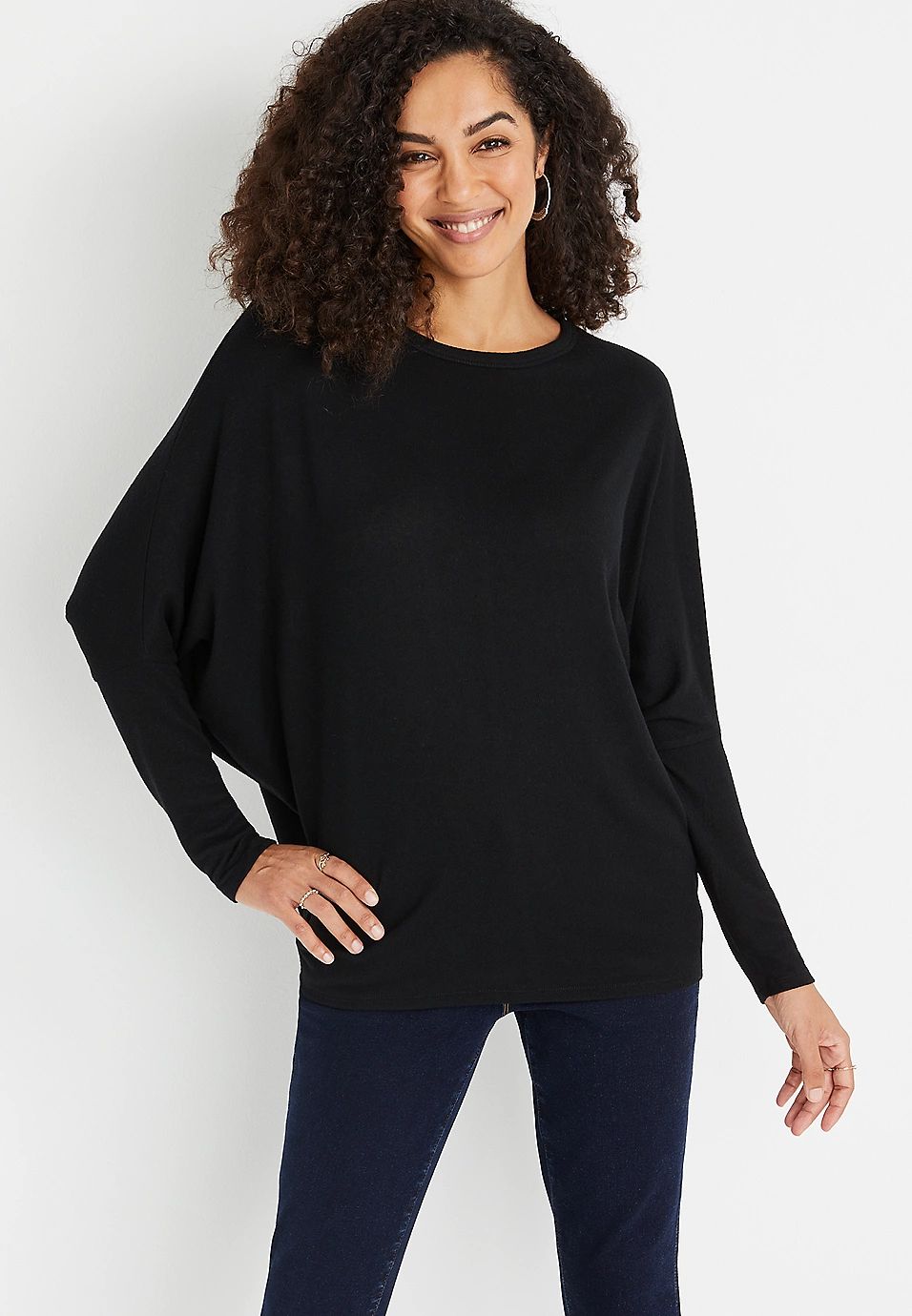 24/7 Cozy Long Sleeve Dolman Tee | Maurices