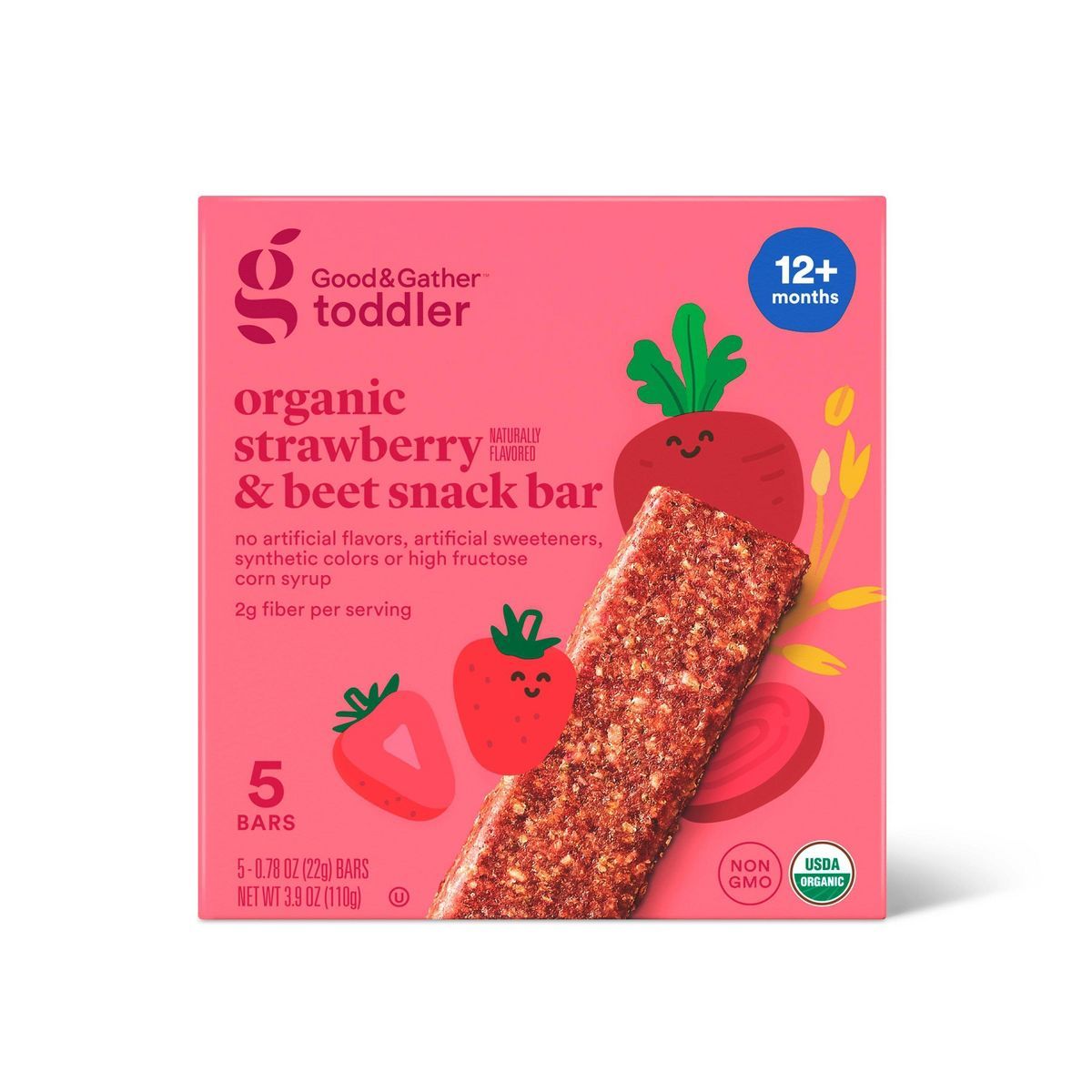Organic Strawberry And Beet Snack Bars - 3.17oz/5ct - Good & Gather™ | Target