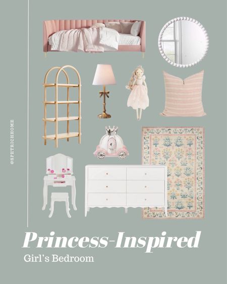 I have two girls that love all things princess, pink, and sparkly, so I thought I’d put together a princess-inspired room roundup for you! 

#bedroom #girly #toddler #homedecor #dresser 

#LTKhome #LTKfindsunder50 #LTKsalealert