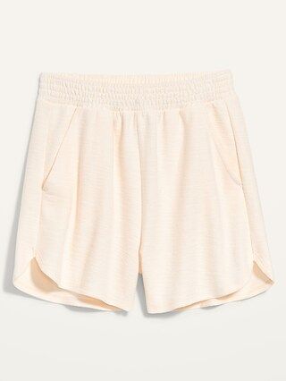 Extra High-Waisted Textured Dolphin-Hem Lounge Shorts for Women -- 3.5-inch inseam | Old Navy (US)