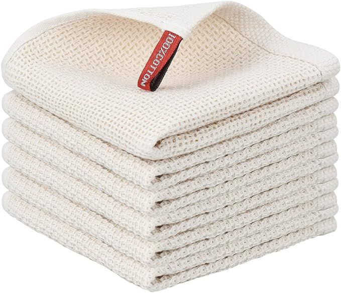 Nialnant 6 Pack 100% Cotton Waffle Weave Kitchen Towels,Soft and Absorbent Kitchen Dish Rags, Dis... | Amazon (US)