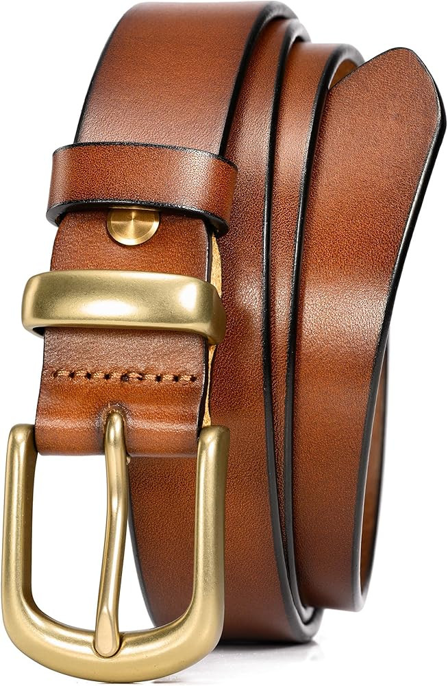 WOLFANT Womens Belts for Jeans in Gift Box,1.1" Ladies Belt with Gold Buckle,100% Italian Full Gr... | Amazon (US)