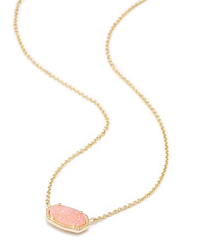 Elisa Pendant Necklace in Light Pink Drusy | Kendra Scott