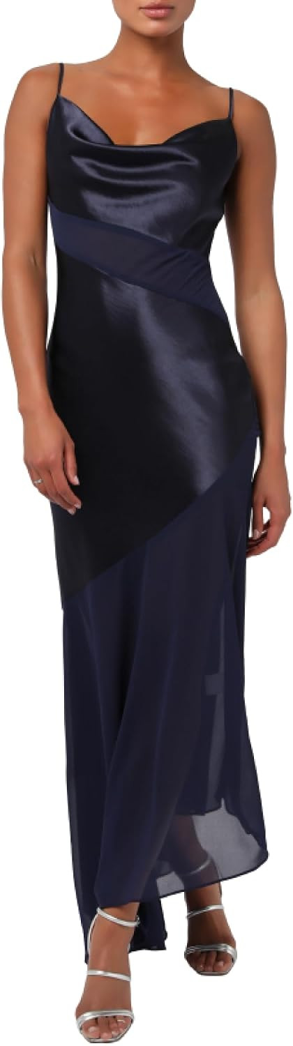Lulus Women's Lainey Asymmetrical Cowl Neck Maxi Dress | Amazon (US)