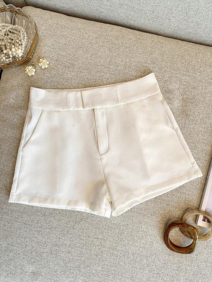 INAWLY Women's Solid Color Casual Shorts, Simple And Fashionable For Daily Wear | SHEIN