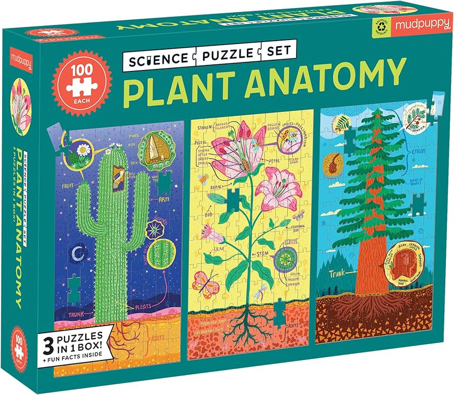 Plant Anatomy Science Puzzle Set from Mudpuppy - Includes Three 100 - Piece Puzzles with Colorful... | Amazon (US)
