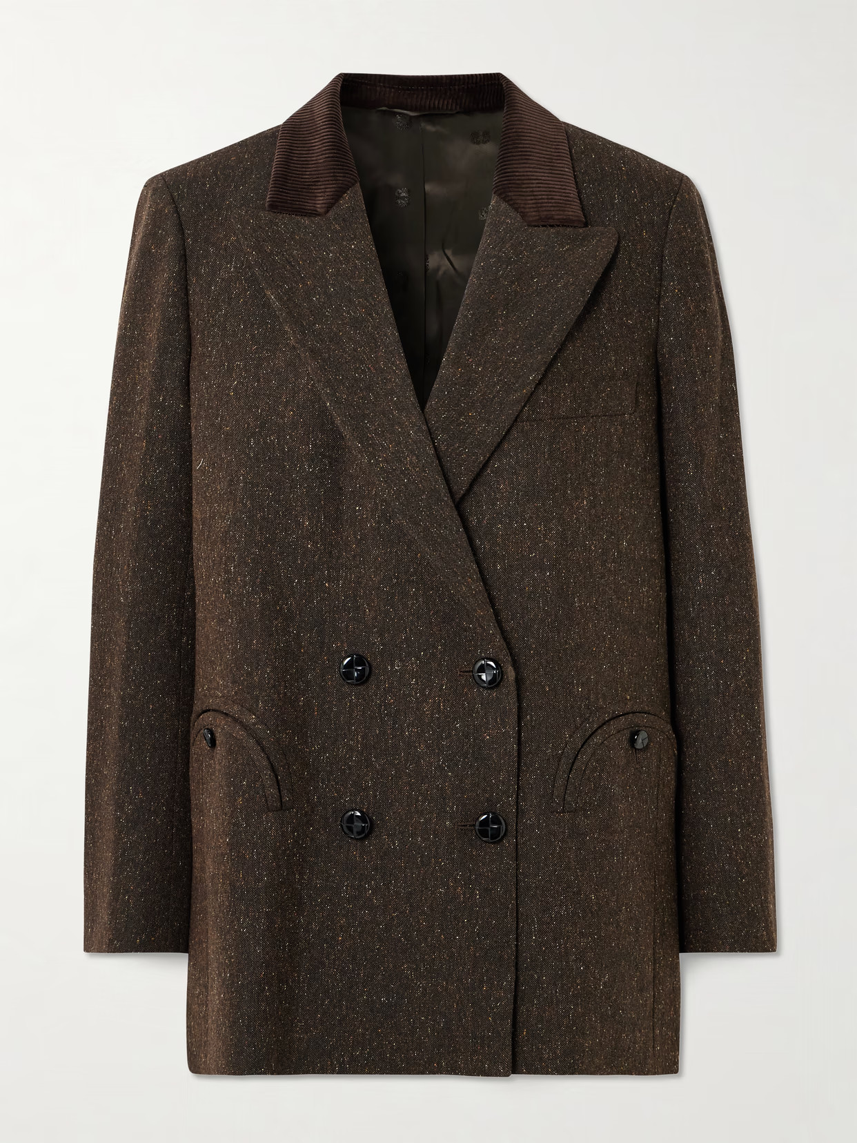 BLAZÉ Milano - Everynight Corduroy-trimmed Wool-blend Blazer - Brown | NET-A-PORTER (UK & EU)