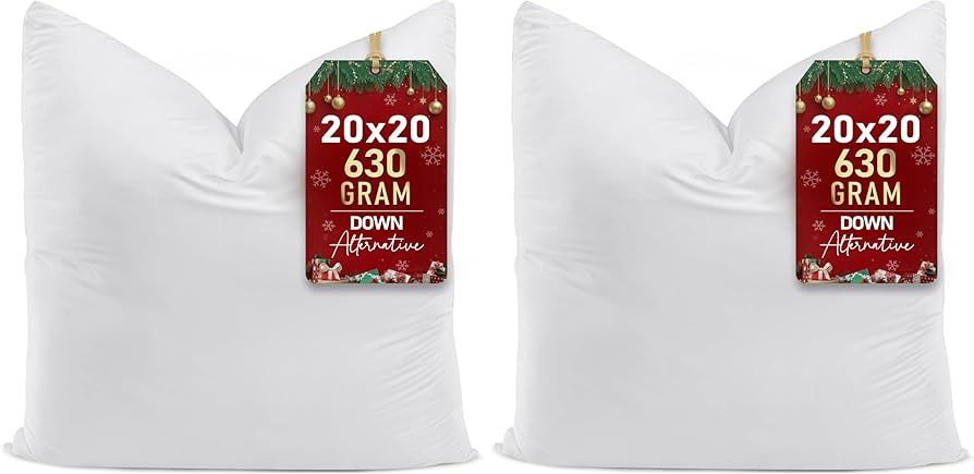 Utopia Bedding Throw Pillows (Set of 1, White) – 20 x 20 Inches Down Alternative Pillows for Be... | Amazon (US)