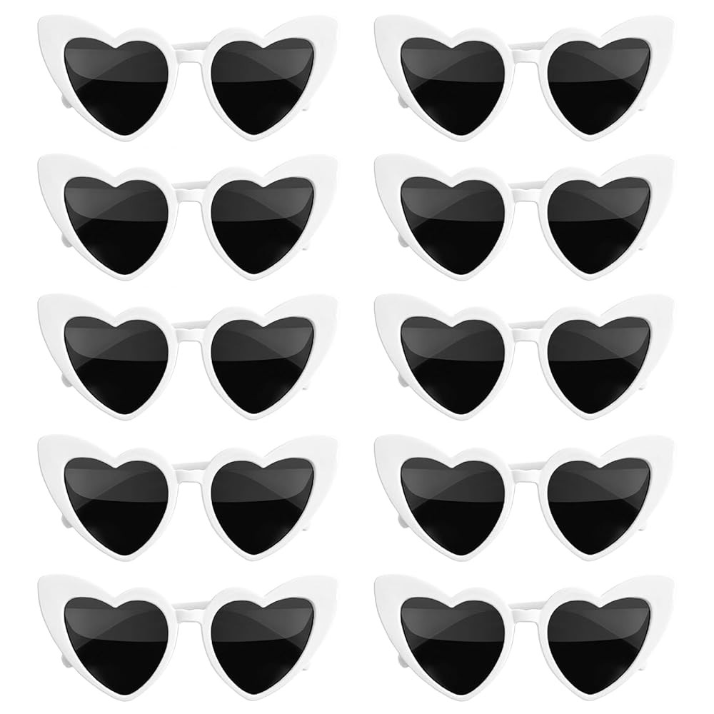 Pibupibu 10 Pack Heart Shaped Sunglasses Bachelorette Party Favors for Women Bride Tribe Glasses ... | Amazon (US)