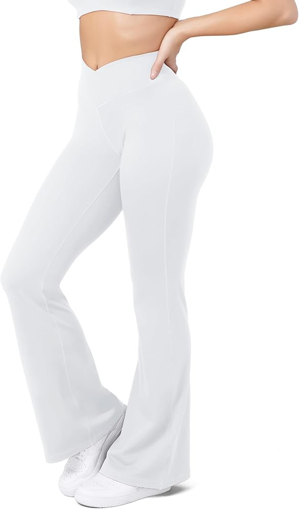 HEGALY Women's Flare Yoga Pants - Crossover Flare Leggings High Waisted Tummy Control Workout Cas... | Amazon (US)