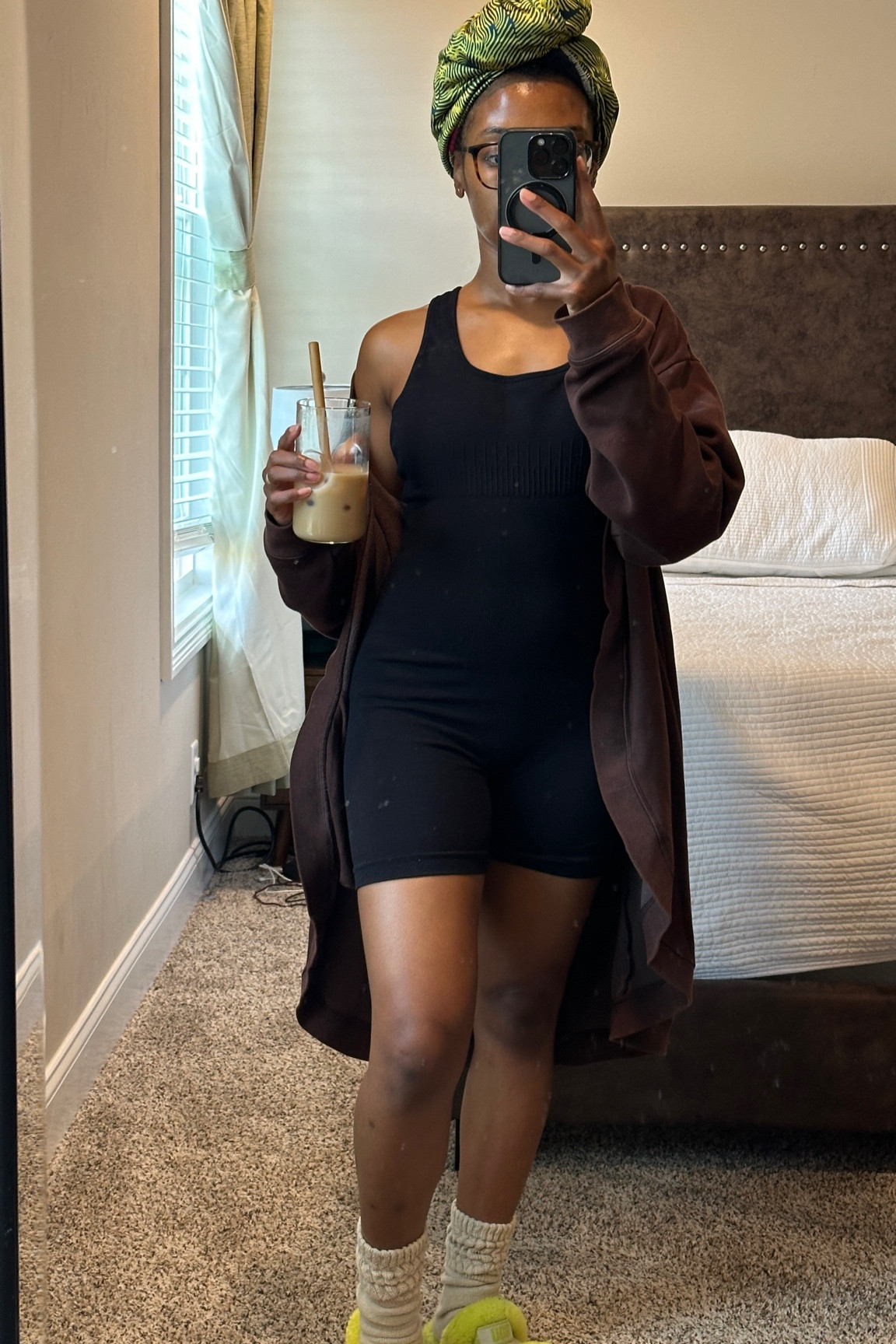 Comfy stay at home mom outfit : romper, cardigan, coffee .

The color of my romper is not longer available so I linked some alternatives. I’m wearing a size small in everything  

#LTKCyberWeek