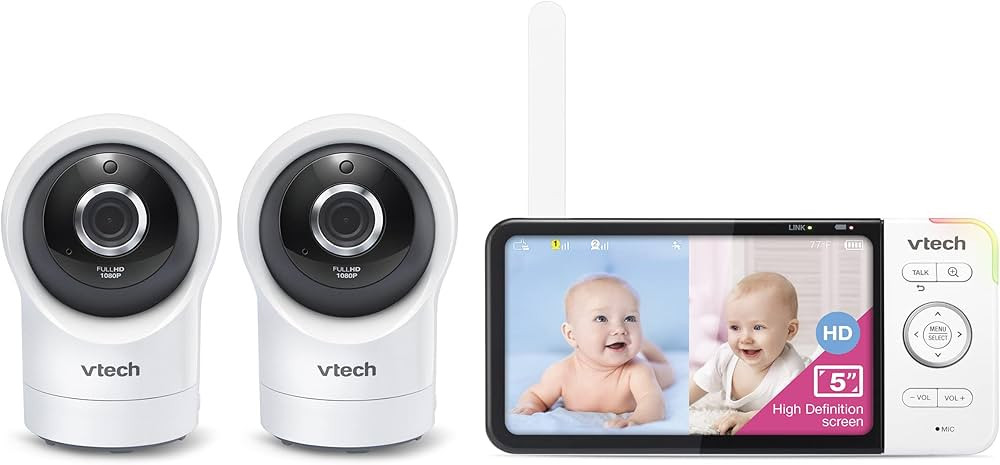 VTech RM5764-2HD 1080p Smart WiFi Remote Access 2 Camera BabyMonitor, 360° Pan & Tilt, 5" 720p H... | Amazon (US)