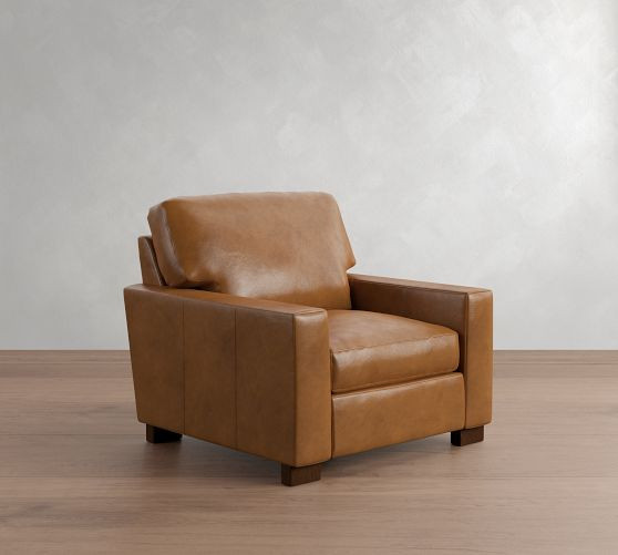Turner Square Arm Leather Chair | Pottery Barn (US)