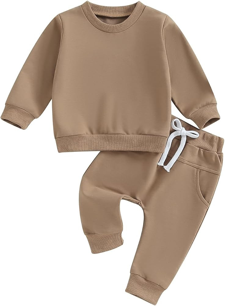 Tiaham Baby Boy Clothes Girl Outfits Fashion Sweatshirt Sweat Pant Kids Toddler Tops Pant Sets | Amazon (US)