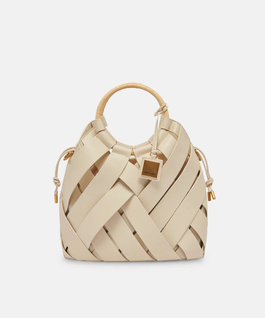 SIENNA SATCHEL DUNE WOVEN LEATHER | DolceVita.com