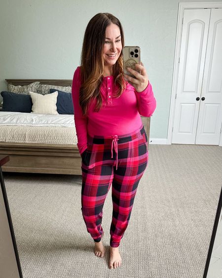 Soma Stretch Flannel Pjs 

Size down if in-between I prefer looser fit of L 

Pjs | loungewear | plaid pajamas | cozy style | midsize fashion | size large | curve style 

#LTKcurves #LTKHoliday #LTKstyletip