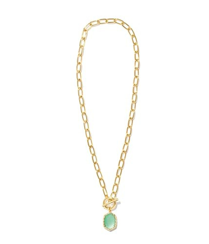 Kendra Scott Daphne Link And Chain Necklace Gold Light Green Mother Of Pearl One Size | Amazon (US)